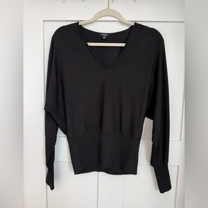 Express Classic Black V-Neck Top